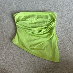 Zara Lime Green Asymmetrical Top